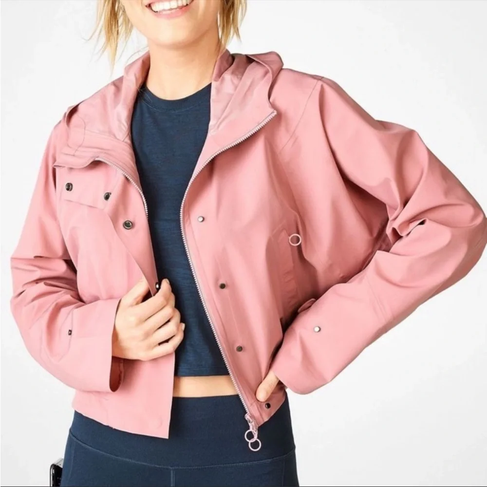 Fabletics Size Small Pink Erika Cropped Hooded Athletic Jacket
